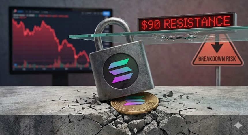 Solana (SOL) Trades Heavy Below $90 As Breakdown Risk Grows