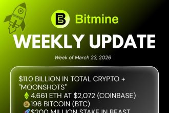 Bitmine Immersion Technologies (BMNR) Announces ETH Holdings Reach 4.661 Million Tokens, And Total Crypto And Total Cash Holdings Of $11.0 Billion