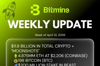 Bitmine Immersion Technologies (BMNR) Announces ETH Holdings Reach 4.875 Million Tokens, And Total Crypto And Total Cash Holdings Of $11.8 Billion