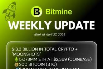 MBitmine Immersion Technologies Reports ETH Holdings Of 5.078M Tokens, Total Assets At $13.3B