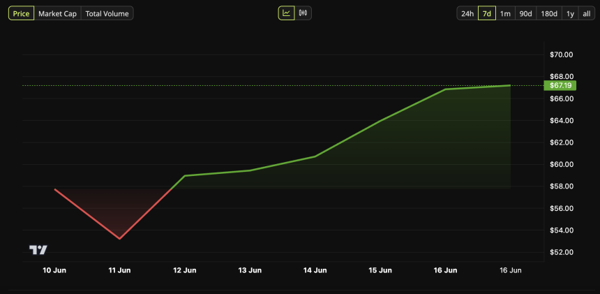 The price of HYPE has been rising since the SpaceX IPO.