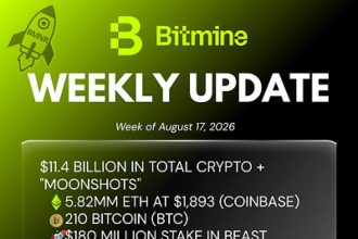 Bitmine Immersion Technologies (BMNR) Announces ETH Holdings Reach 5.82 Million Tokens, and Total Crypto and Total Cash Holdings of $11.4 Billion