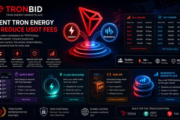 Rent TRON Energy and Reduce USDT Fees : TronBid Expands Marketplace