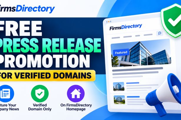 FirmsDirectory Offers Free Homepage Press Release Promotion to Businesses With Verified Domains